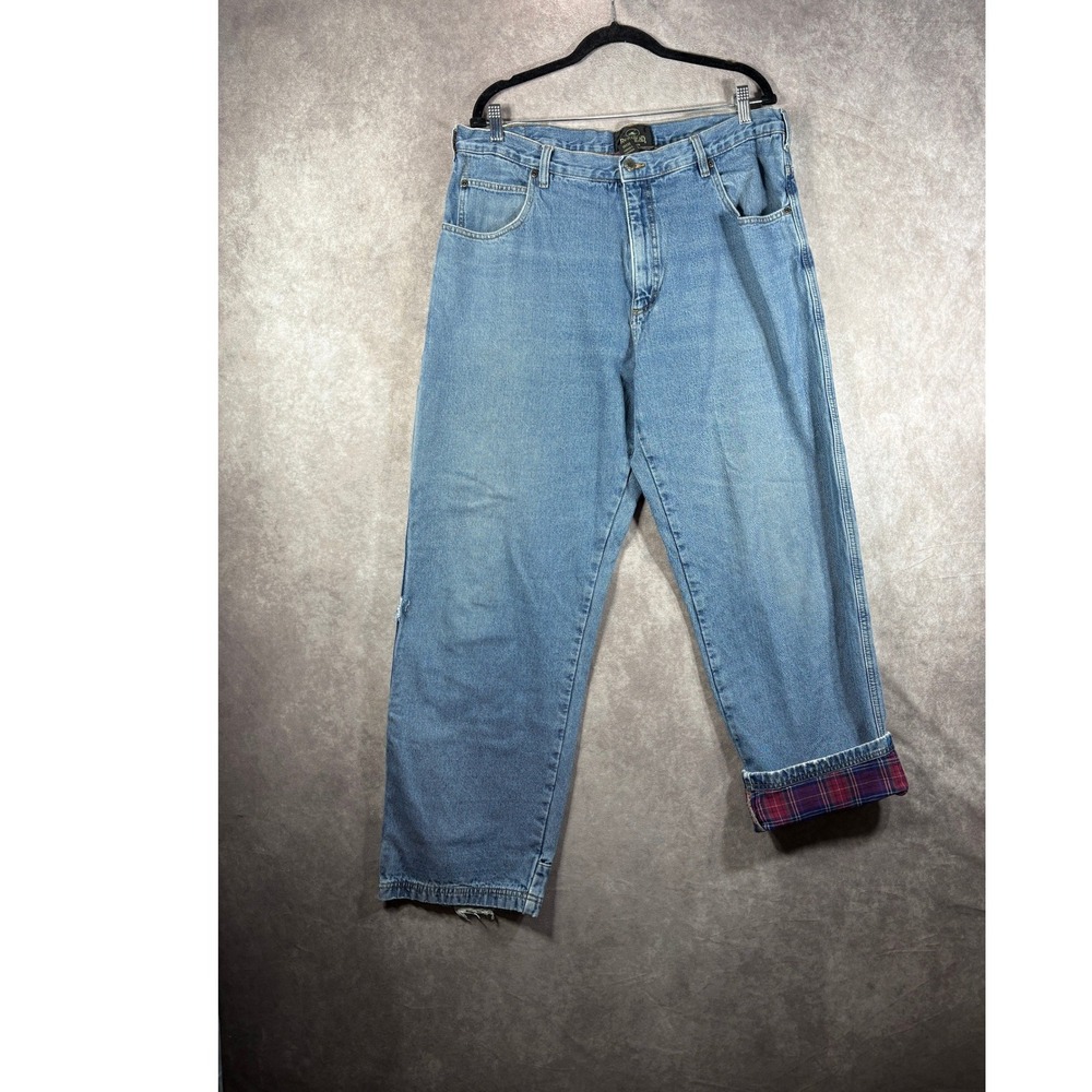 RedHead Jeans Men 38x32 Blue Flannel Lined Carpenter Denim Rugged Workwear Pants